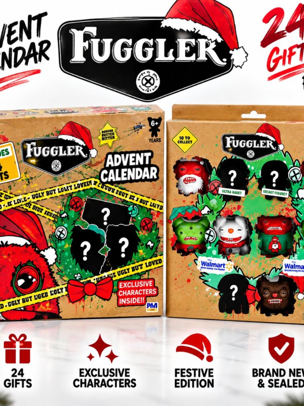 Fuggler Advent Calendar 2026 Bundle, Christmas 24 Day Calendar + 10 Pack Collect